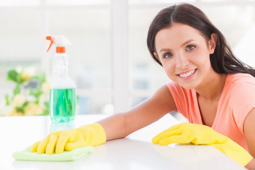 Professional Airbnb cleaner preparing a guest-ready flat in Kennington