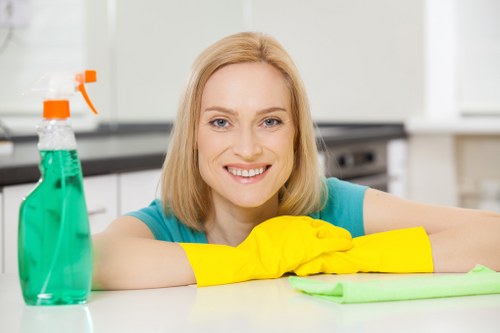 Local cleaners working in a Kennington property with narrow access and stairs