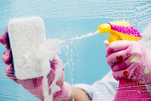 Cleaning team servicing a retail or showroom premises in Kennington