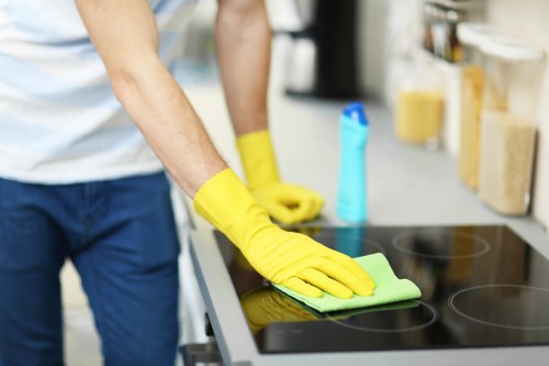 Local hard floor cleaning service restoring a busy Kennington floor
