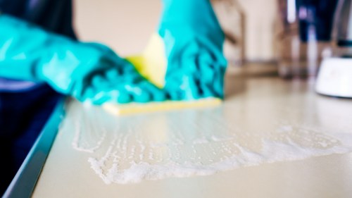 Detailed post-construction cleaning of a kitchen in Kennington after renovation work