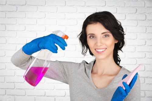 Office cleaners working in a Kennington commercial property
